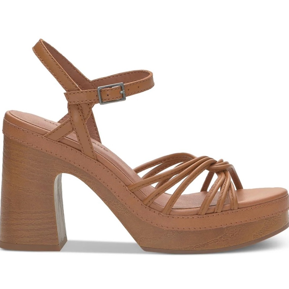 NWT Lucky Brand Ismene Buckle Leather Platform Sandals  Size 9.5 - Picture 4 of 5